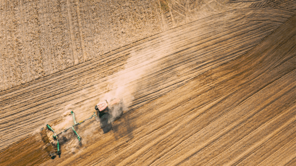 Tractor plowing
